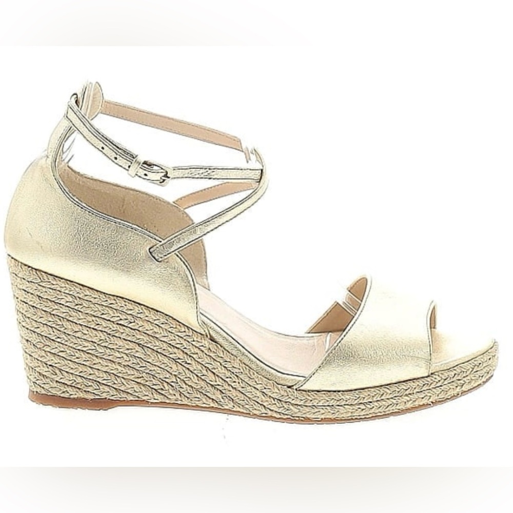 NWT LK Bennett Gold Wedge Espadrilles
